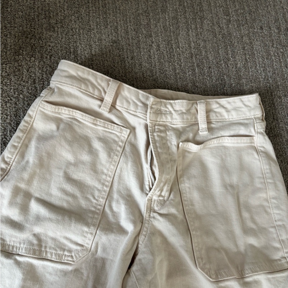 Old Navy Cream Wide-Leg Jeans High-Waisted OG Loose - Picture 2 of 9